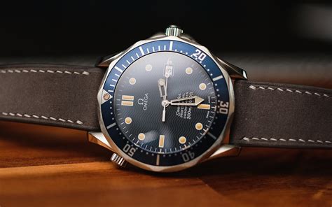 omega seamaster professional leather strap|omega seamaster leather strap vintage.